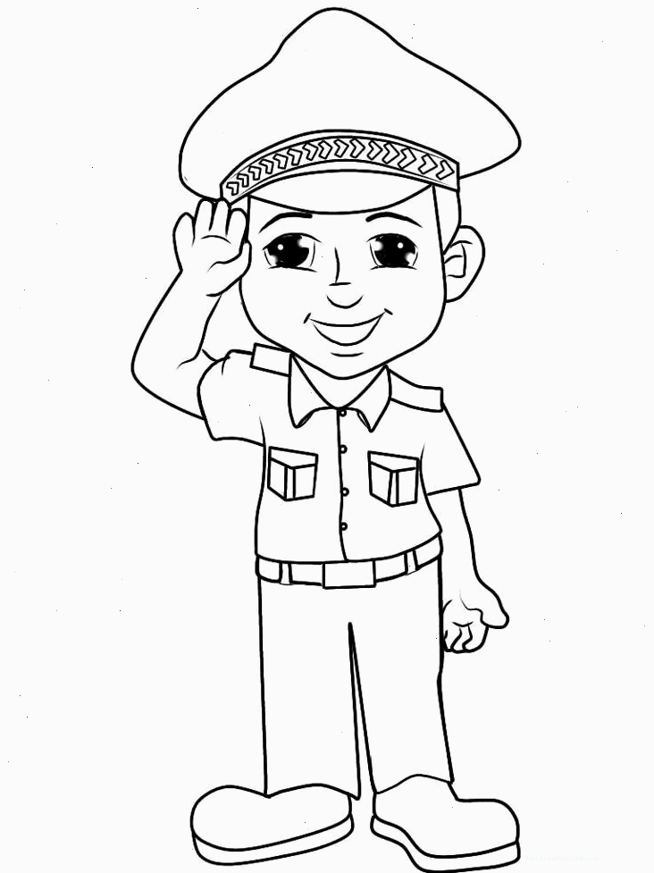 Tranh tô màu chú bộ đội nghỉ ngơi