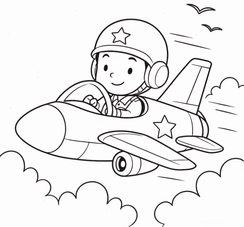 tranh tô màu chú bộ đội việt nam đứng gác
