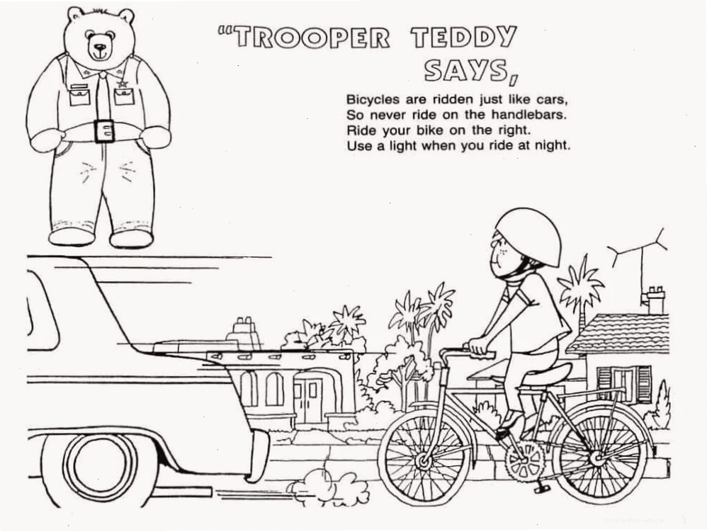 tranh tô màu chủ đề an toàn giao thông về xe và phố
