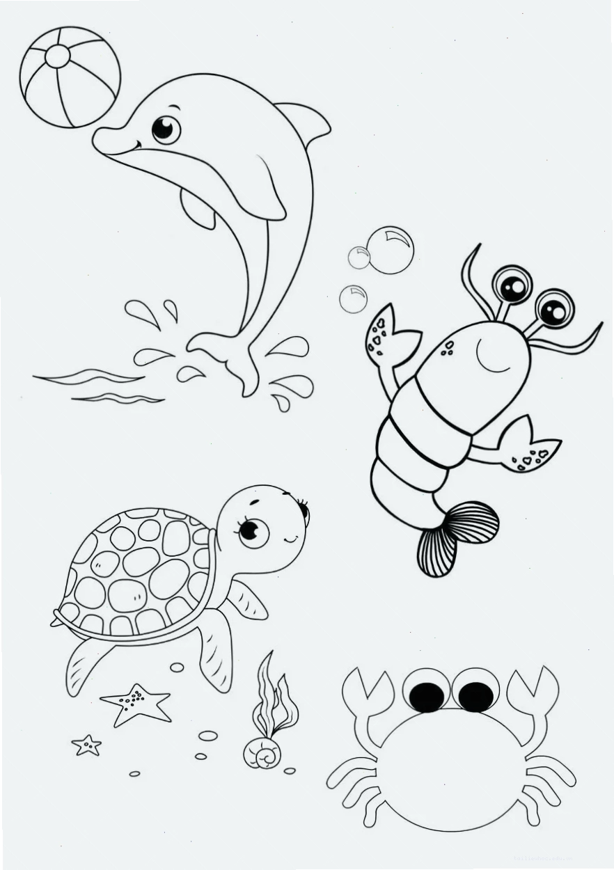 tranh tô màu chủ đề động vật sống trong rừng chim hồng hạc