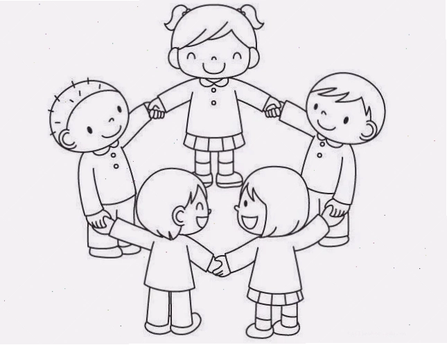 tranh tô màu chủ đề trường mầm non dễ thương
