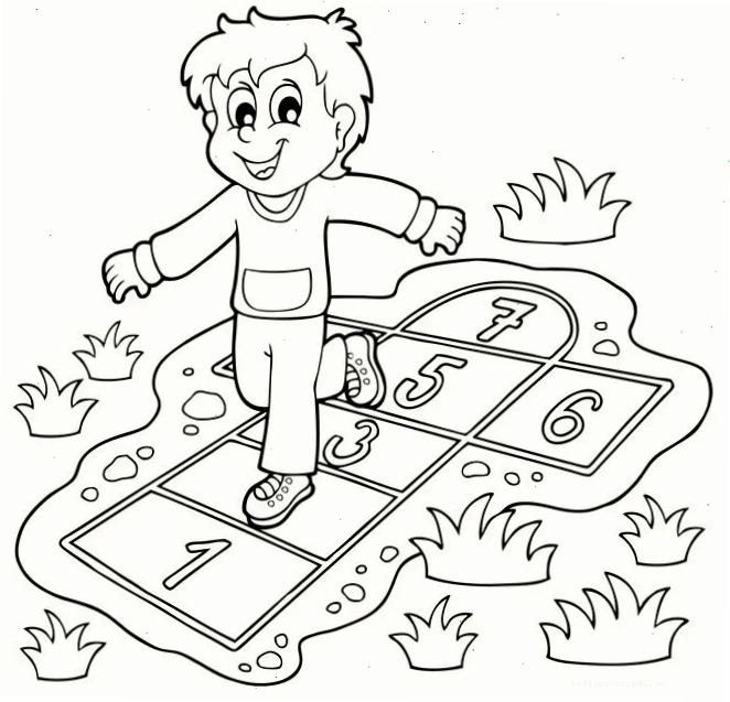 tranh tô màu chủ đề trường mầm non vẽ bảng đen