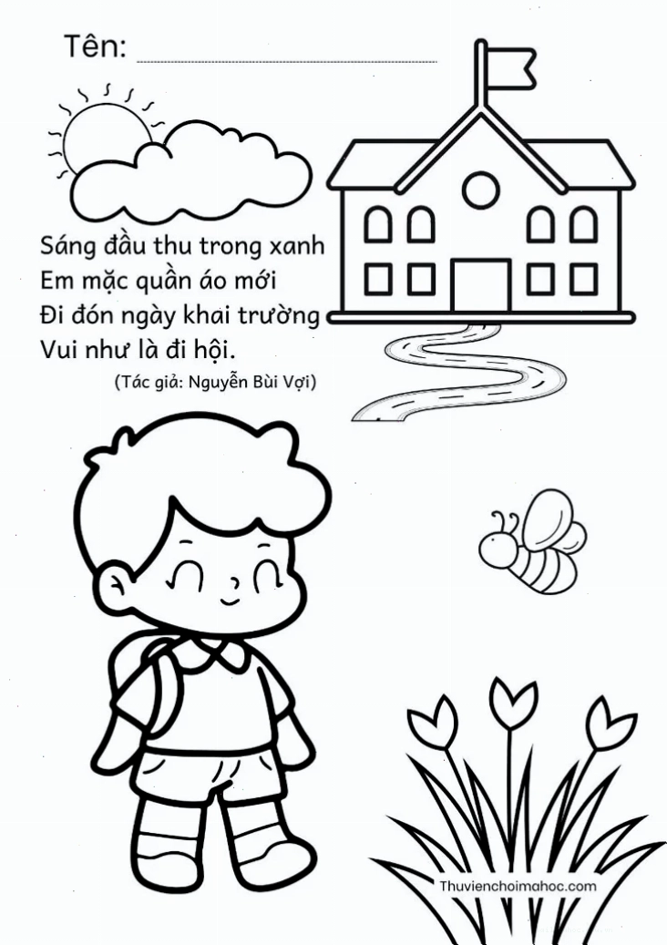 tranh tô màu chủ đề trường mầm non về đồ chơi
