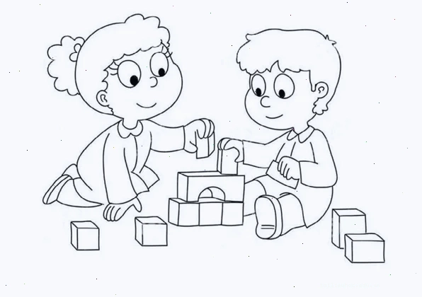 tranh tô màu chủ đề trường mầm non về lớp học đơn giản