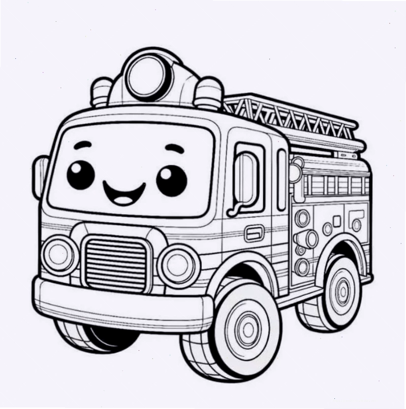 Tranh tô màu chú lính cứu hỏa dập tắt lửa