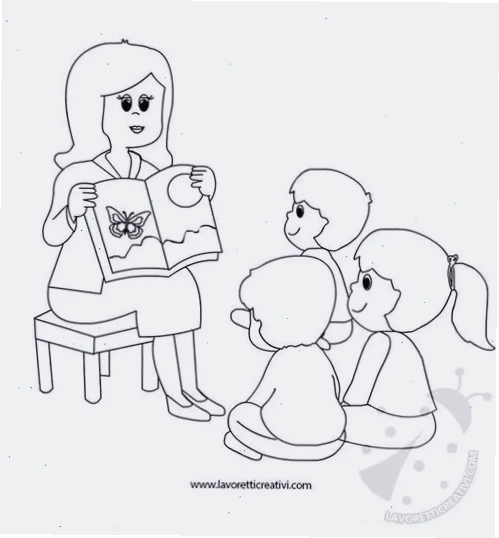 tranh tô màu cô giáo của em chibi dễ thương