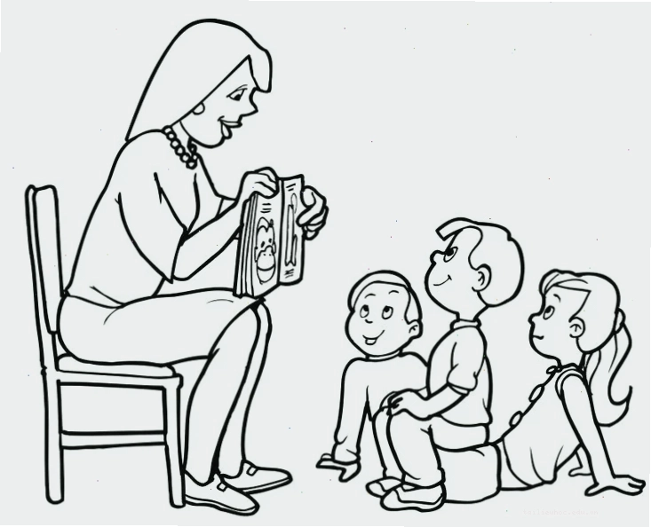 tranh tô màu trang trí tranh tô màu cô giáo đang trang trí lớp học