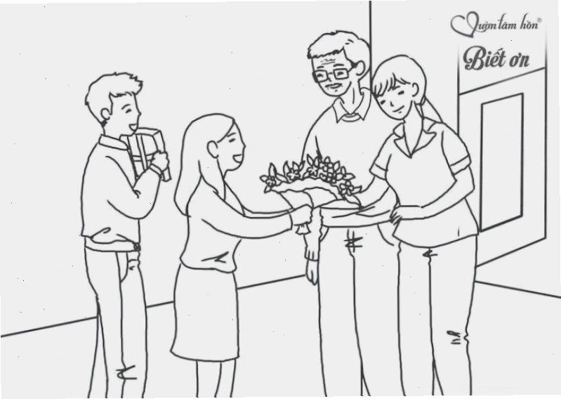 Cô tóc dài tranh tô màu cô giáo dạy học tóc dài
