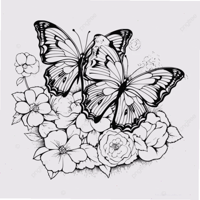 tranh tô màu con buom bên hoa tranh tô màu con buom bên hoa