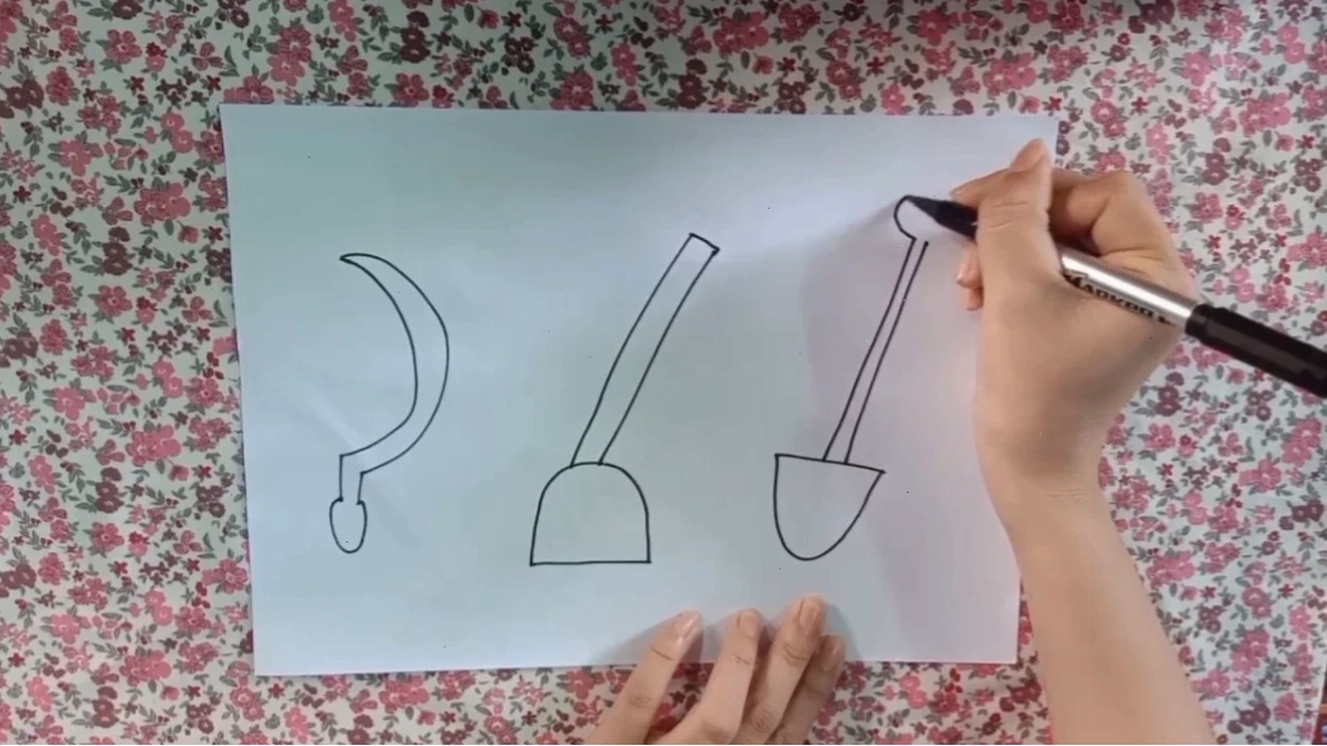 tranh tô màu dụng cụ nghề nông cái cào tranh tô màu dụng cụ nghề nông cái cào