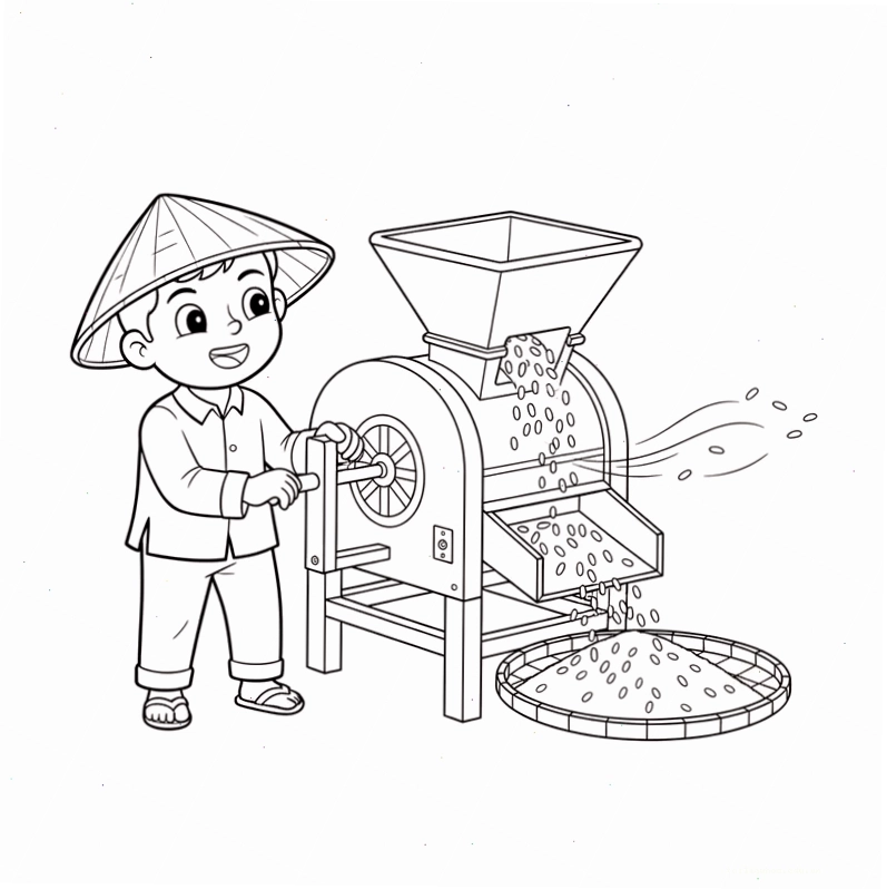 tranh tô màu dụng cụ nghề nông cái sàng tranh tô màu dụng cụ nghề nông cái sàng