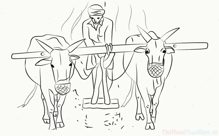 tranh tô màu dụng cụ nghề nông nón lá tranh tô màu dụng cụ nghề nông nón lá