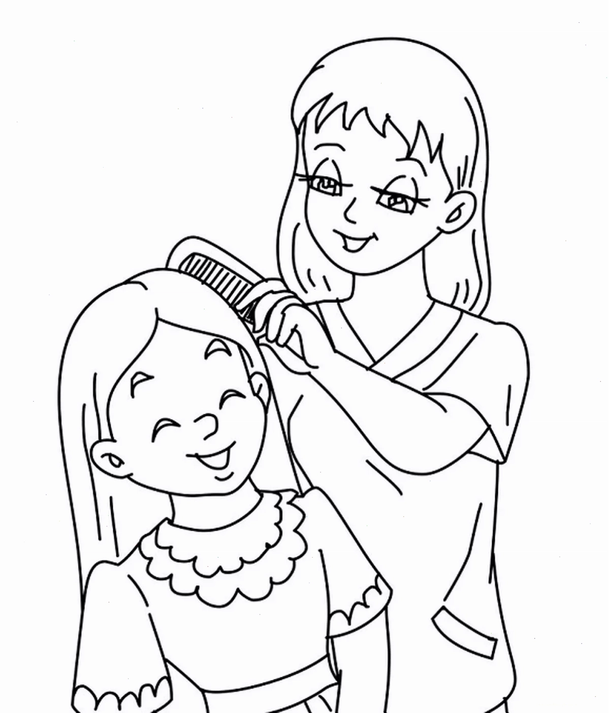 tranh tô màu gia đình của bé