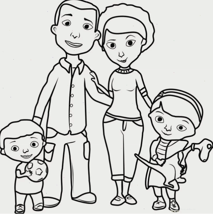 tranh tô màu gia đình của bé