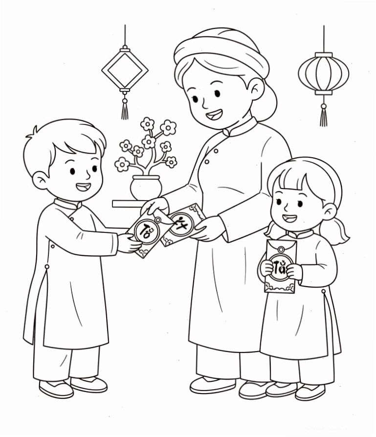Ông đồ già tranh tô màu ngày tết nguyên đán hình ông đồ