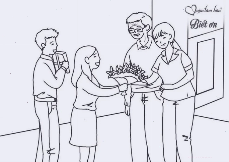 tranh tô màu nghề cô giáo cầm phấn