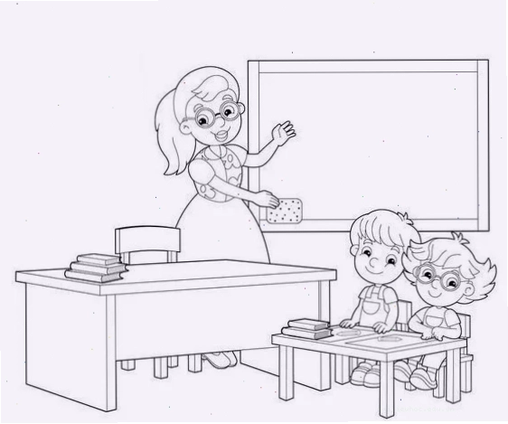 tranh tô màu nghề cô giáo mặc áo dài