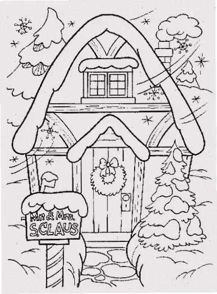 Ngôi nhà với lò sưởi tranh tô màu ngôi nhà noel có lò sưởi