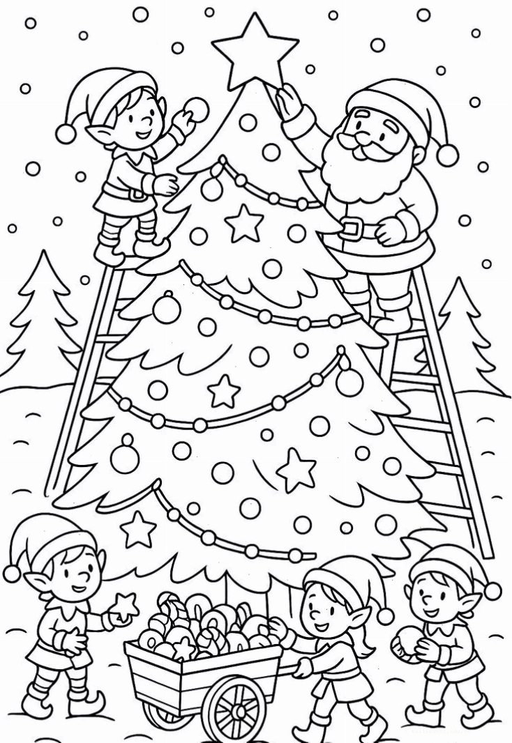 Ngôi nhà hoàn thiện tranh tô màu ngôi nhà noel hoàn thiện
