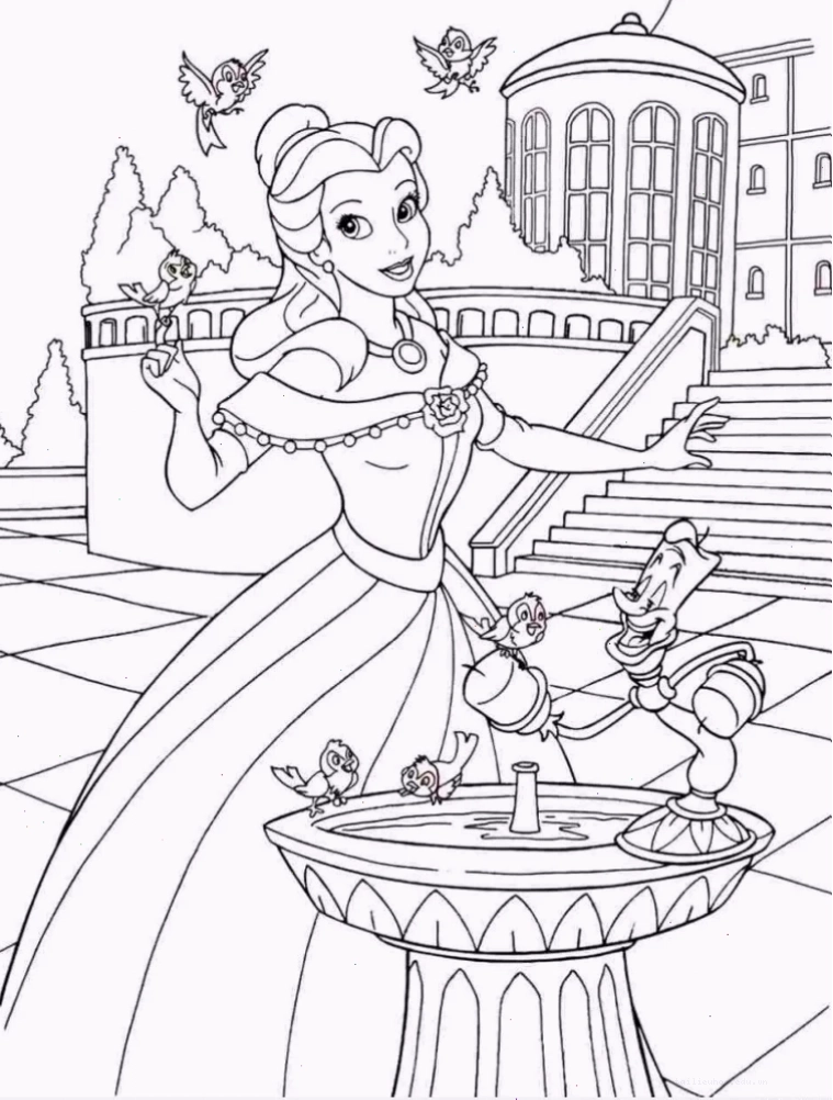tranh tô màu người đẹp và quái vật với Lumiere