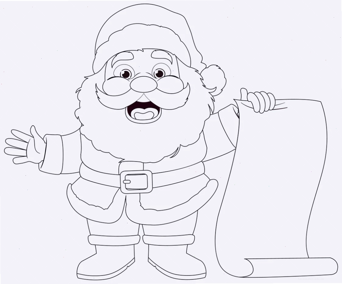 tranh tô màu ông gia noel sáng tạo