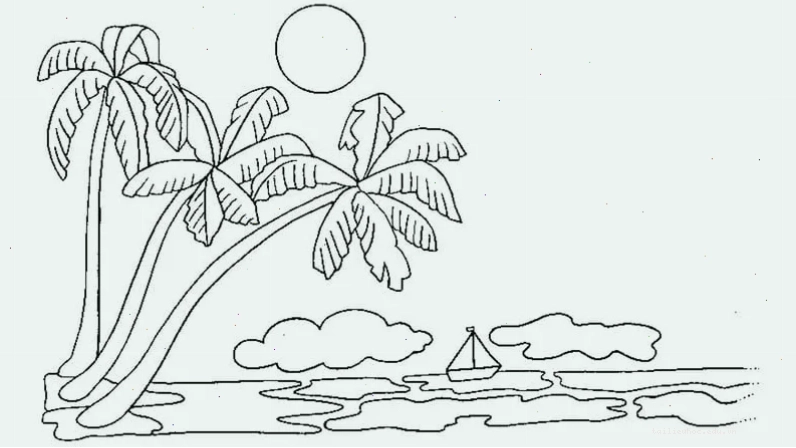 tranh tô màu phong cảnh biển