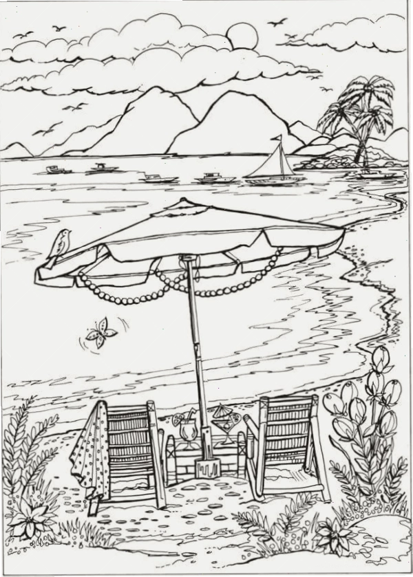 tranh tô màu phong cảnh biển