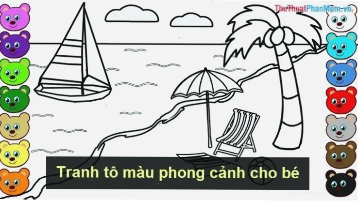 tranh tô màu phong cảnh biển