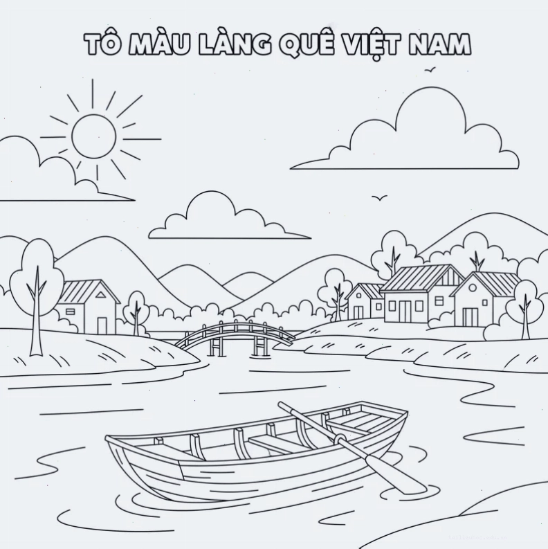 Lũy tre tranh tô màu quê hương đất nước lũy tre xanh