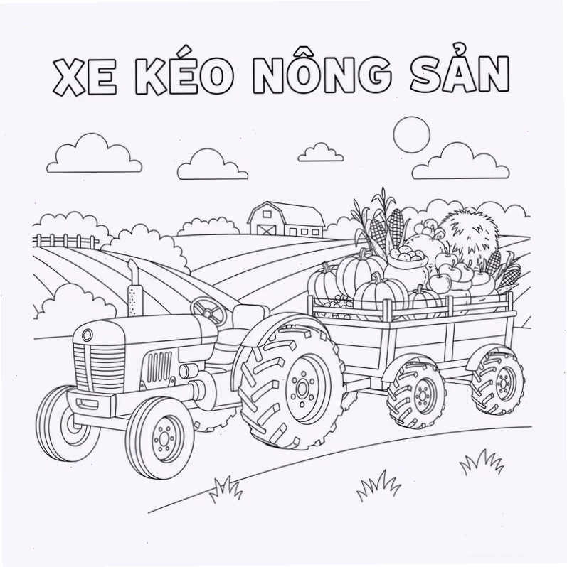 tranh tô màu sản phẩm nghề nông
