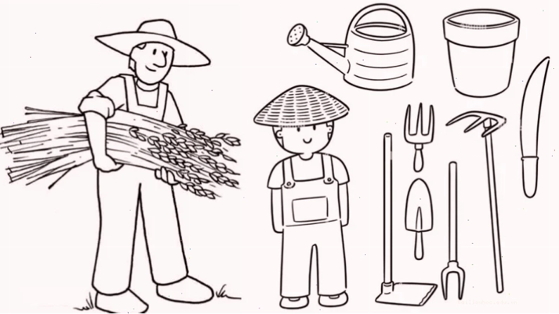 tranh tô màu sản phẩm nghề nông