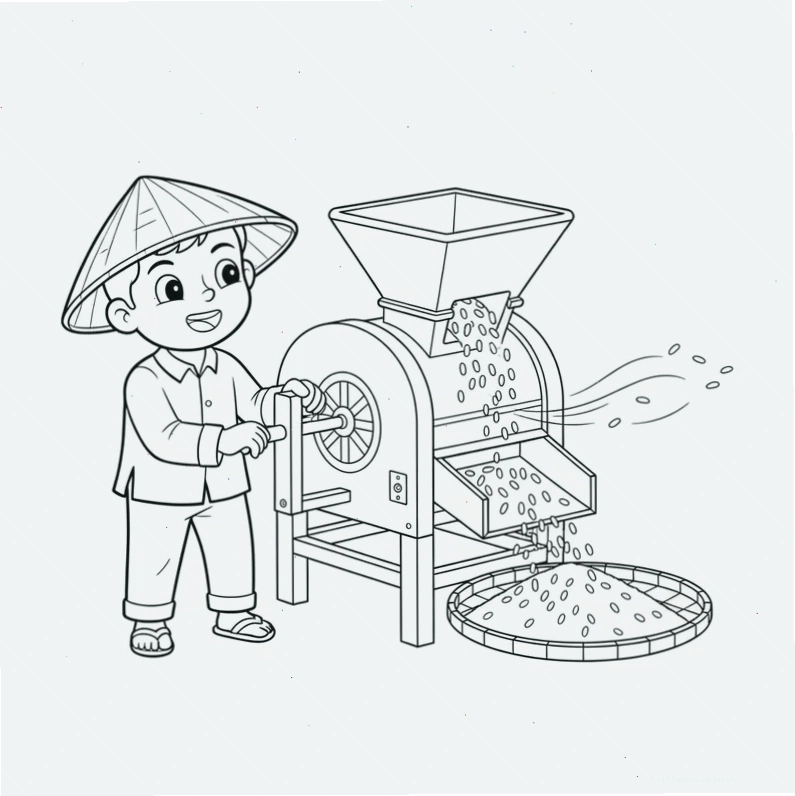 tranh tô màu sản phẩm nghề nông