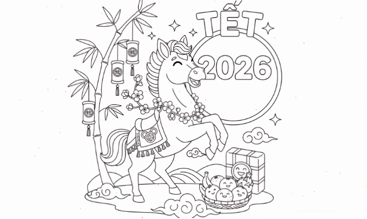 Chim én mùa xuân tranh tô màu tết 2026 đàn chim én