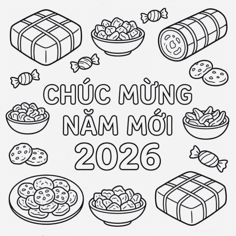 Đồng tiền xuân tranh tô màu tết 2026 đồng tiền may mắn