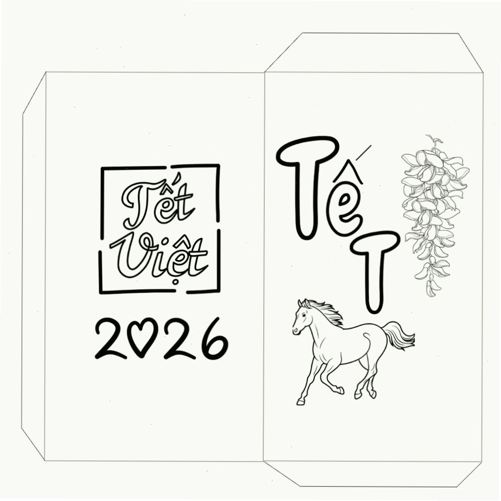 Lời chúc tết hay tranh tô màu tết 2026 lời chúc đầu xuân
