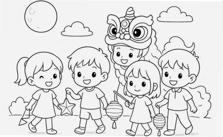 tranh tô màu tết trung thu chú Cuội tranh tô màu tết trung thu cho bé với chú Cuội