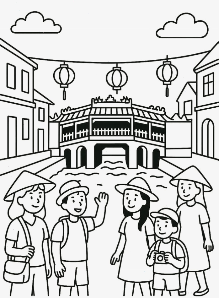 Tranh tô màu thành phố nhiều màu sắc