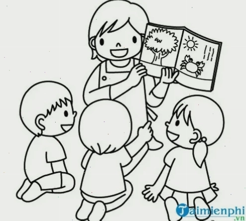 Cô giáo dạy nhạc Tranh tô màu thầy cô dạy nhạc