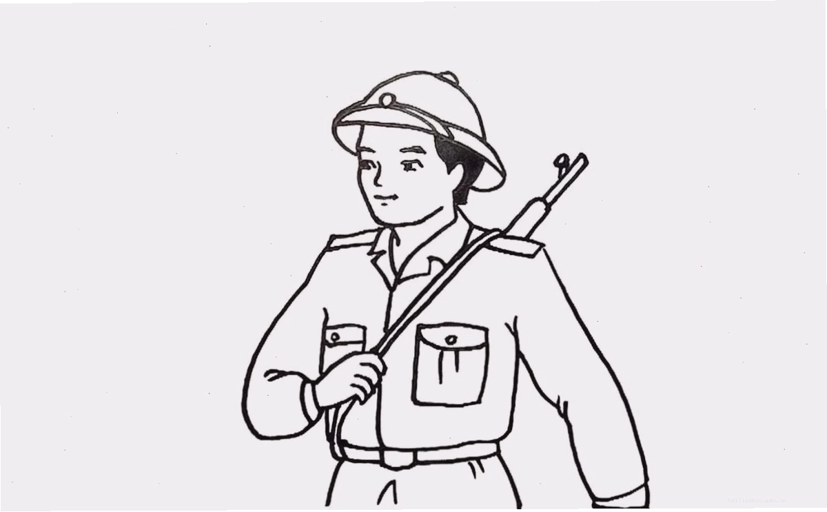 Chú bộ đội hải quân tranh tô màu trang phục chú bộ đội hải quân