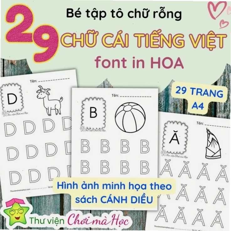 tranh tô màucái tiếng việt chữ T