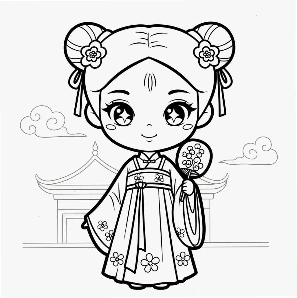 trọn bộ file tô màu công chúa cho bé dành cho mùa hè