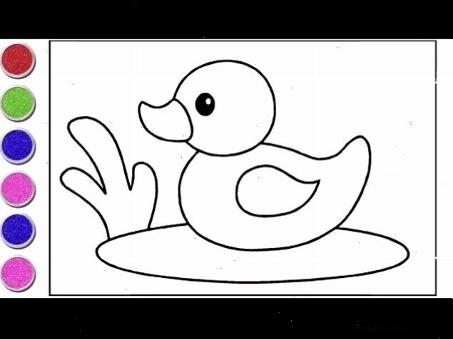 Vịt bên sen Vịt đứng cạnh ao sen tô màu