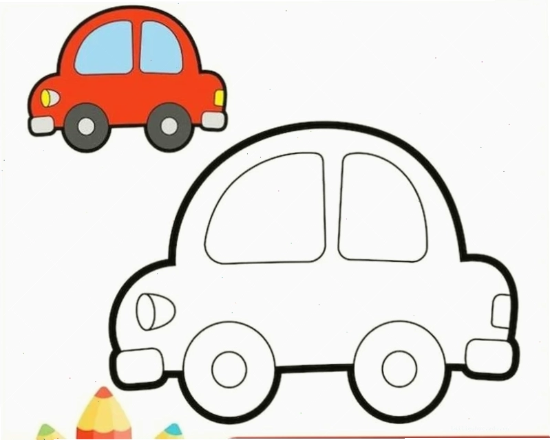 Xe cần cẩu trong hình vẽ ô tô cho bé tô màu