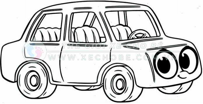 Xe tải chở gỗ trong hình vẽ ô tô cho bé tô màu