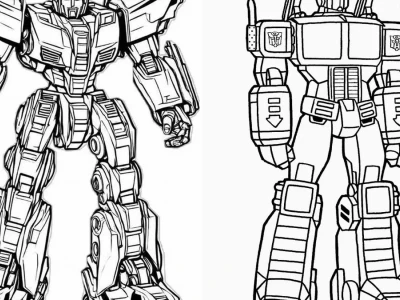 Bộ sưu tập in hình tô màu robot cho bé siêu ngầu
