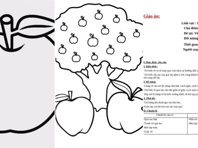 Giáo án tô màu quả táo đơn giản cho trẻ mầm non