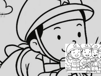 Khám phá bộ hình vẽ chú bộ đội cho bé tô màu cực hay