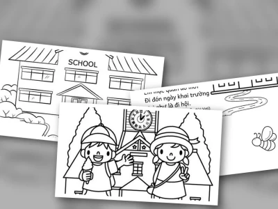 Tô màu bé đến trường cho bé yêu thỏa sức sáng tạo