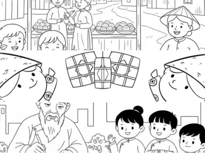 Trải nghiệm sáng tạo cùng in hình tô màu tết cho bé