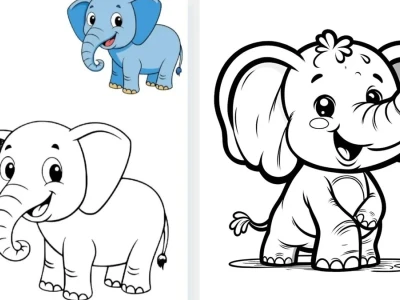 Tranh con voi cho trẻ tô màu giúp bé rèn luyện kỹ năng